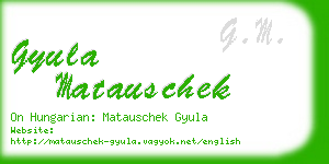 gyula matauschek business card